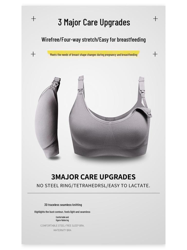 Pregnant Women's Wireless Nursing Bra - Anti-Sagging Breastfeeding Bra for Maternity.