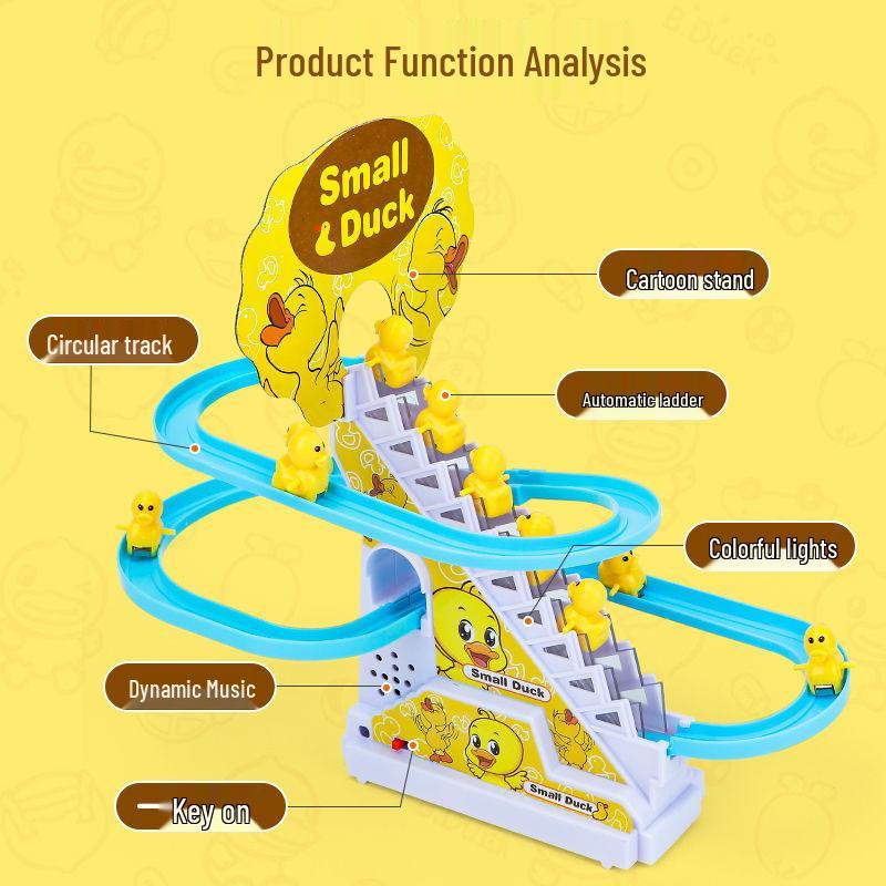 Electric Little Yellow Duck Climbing Stairs Toy