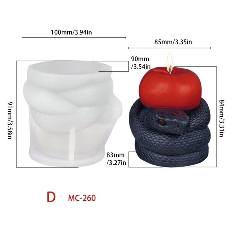 3D Snake Heart Candle Mould Silicone Molds Crafting Supplies Castings Molds Handmade Plasters Molds Easy Release