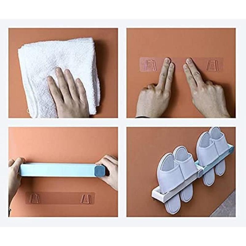 Bathroom Slippers Rack Wall Mounted Shoe Organizer Rack Shoes Storage Holder Towel Rack Bathroom Storage Organizer