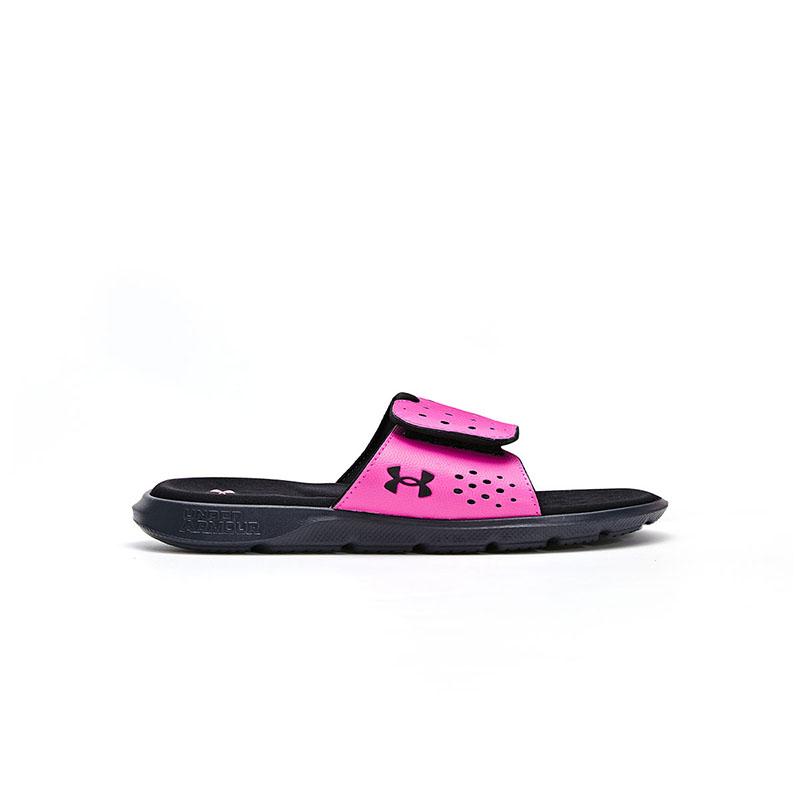 Under Armour One Strap Velcro Comfortable Soft Hollow Childrens Slippers Kids Slippers Pink Black 3026039