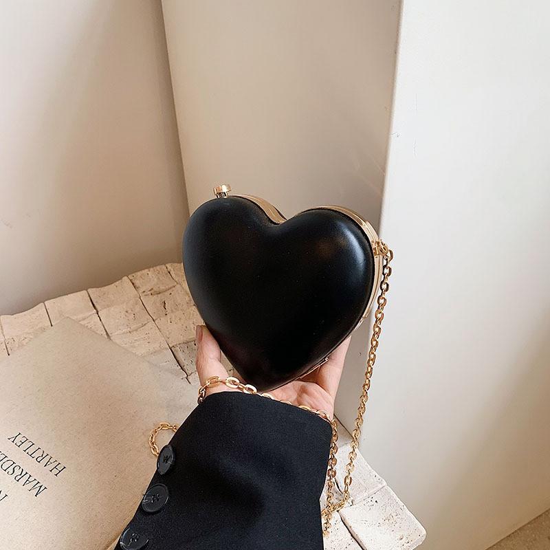 Cute Mini Heart Shaped Shoulder Sling Bag For Women In Colorful Pu Material