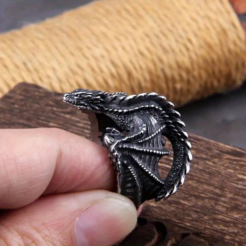 A Huge Dragon Ring with Viking Style Men's Fashion Jewelry As a Gift