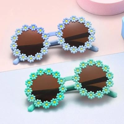 Sunflower Kids Sunglasses Baby Glasses Fashionable Flower Ring Sunscreen Sun Eyeglasses Children Cartoon Daisy Sunglasses