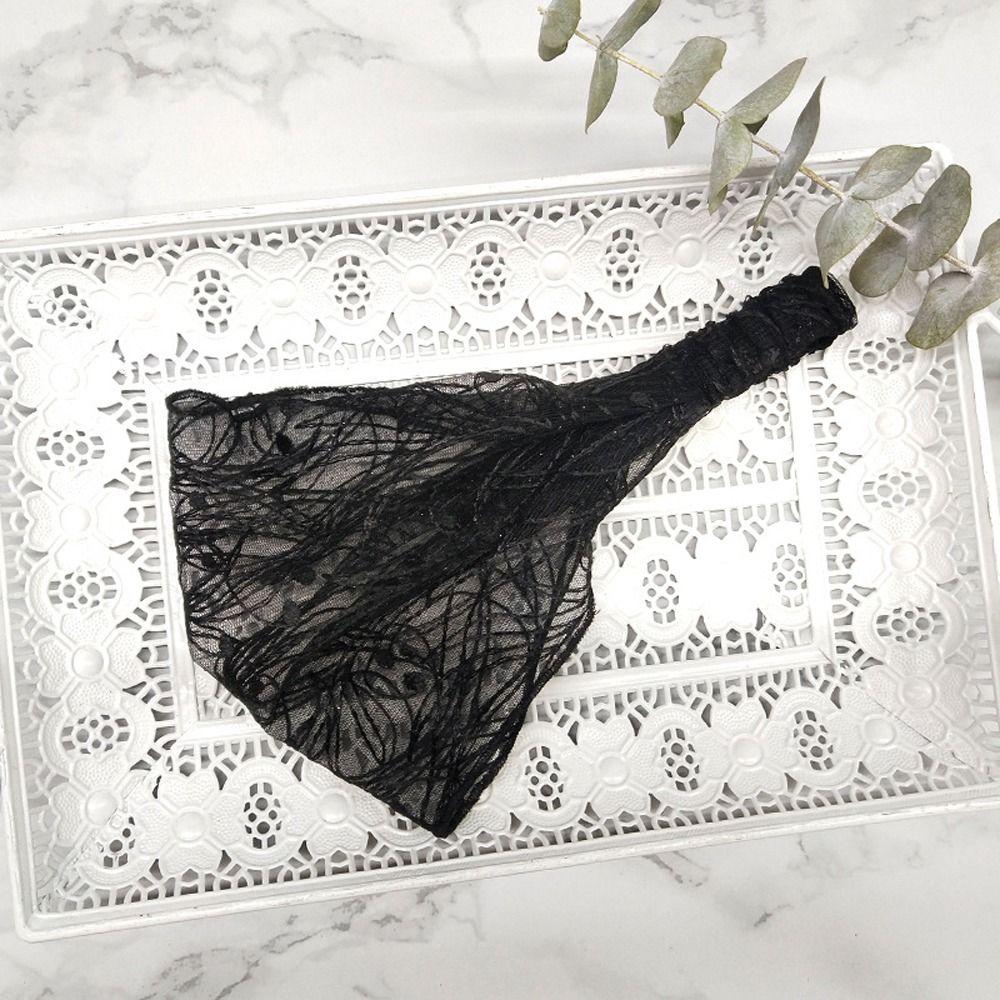 Transparent New Headdress Women Head Wrap Mesh Headband Korean Hair Hoop Lace Flower Hairbands
