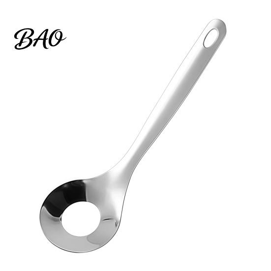 Fleischbällchen-Löffel für Gemüse, Edelstahl-Herstellerlöffel, Ergonomischer Langer Griff, Manuelles Werkzeug, Antihaft-Löffel, Ovales Auslaufdesign, Küchenwerkzeug