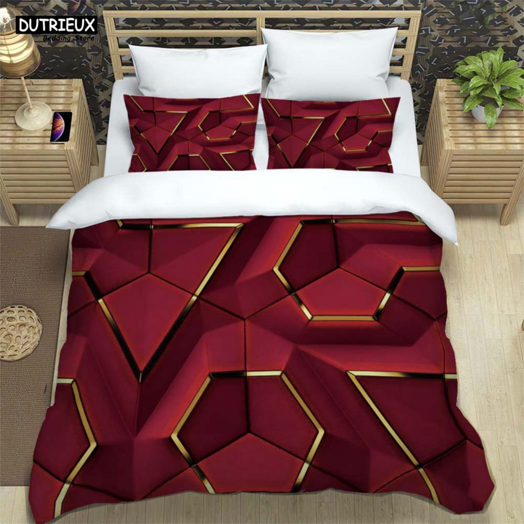 3D Modern Abstract Geometric Minimalist Printed Bedding Queen Bedding Set King Size Bedding Set Soft And Comfortable