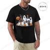 Halloween Spooky Ghost Dog Graphic T-Shirt Men Women Graphic T-Shirt Casual Short Sleeves Tops Spooky Season Print Clothing