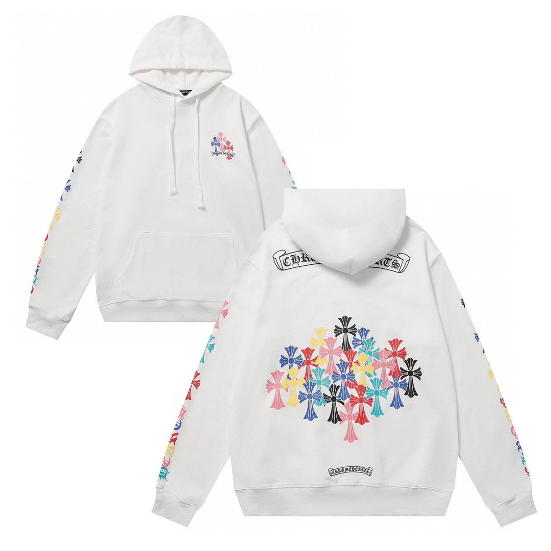 

803 CHROME HEARTS 2025 Осінньо-зимовий новий класичний худі з логотипом великого розміру, підходить для парного носіння XL білий