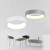 Stylish Postmodern Simple Round Dining Room Office Thickened Hollow Gray Pendant Light