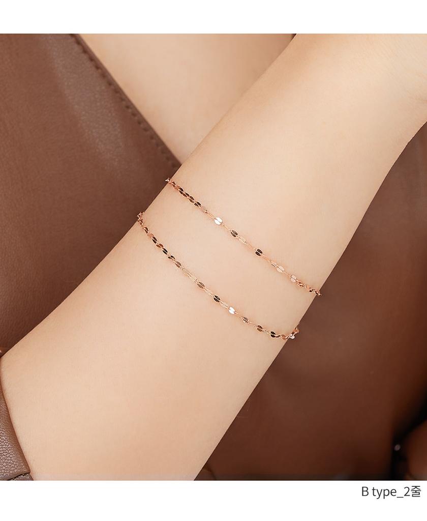 [Dorocy] 14K Shine Elle Chain Bracelet (2 Types)_Type B (2 Rows)