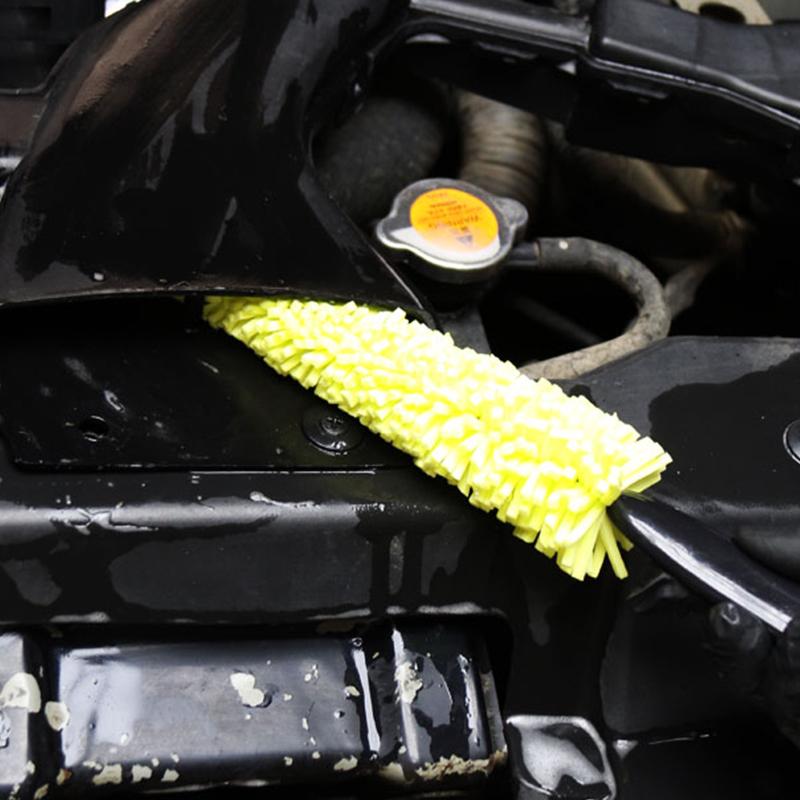 Car Wheel Tire Cleaning Brush Tool Portable Microfiber Wheel Tire Rim Brush Plastic Handle Car Cleaning Tools Auto Accessories