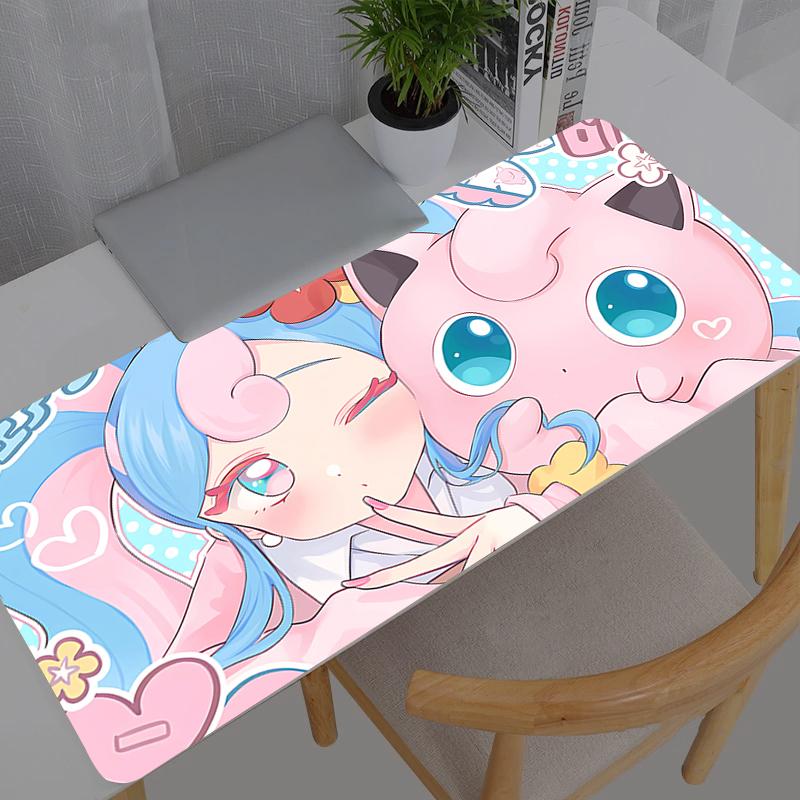 Mouse Pad XL Pokemon Pikachu Jigglypuff Lockedge Large Gaming Accessories Computer Gamer Keyboard Mouse Mat Desk Mousepad