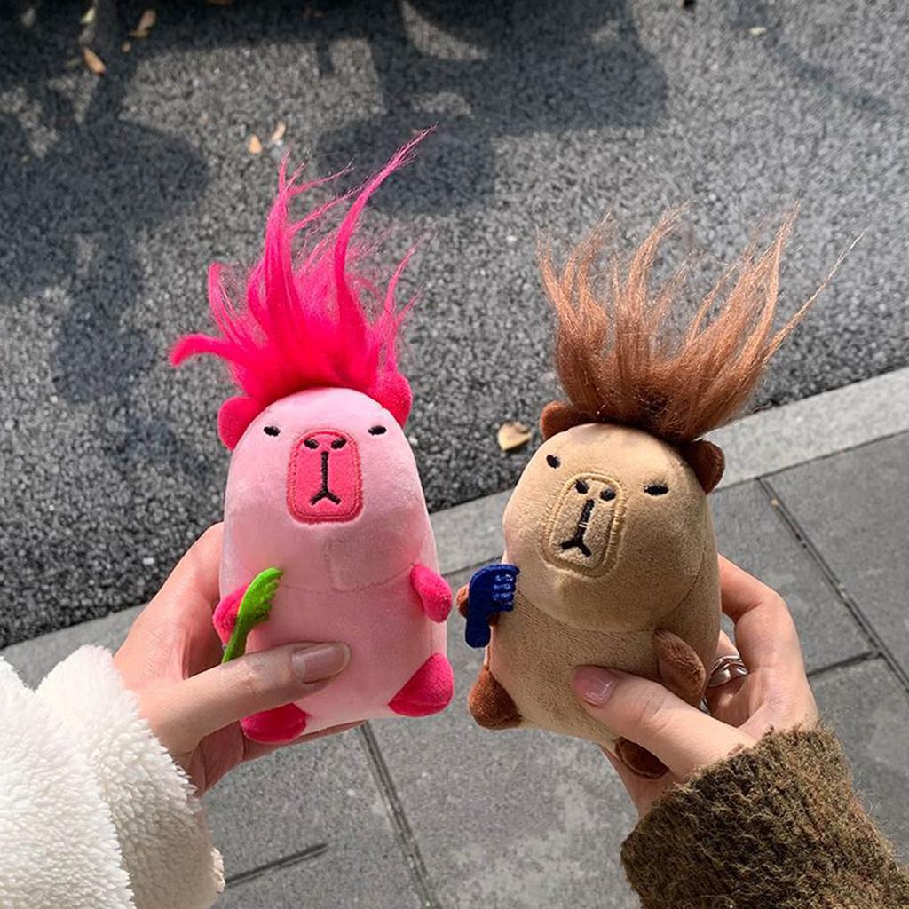 Creative Plush Capybara Keychain Creative Bag Charm Pendant Adorable Stuffed Animal Doll Keyring Stylish Accessories