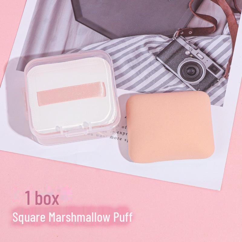 Doppelverwendbarer Marshmallow Luftkissen Puderquaste mit Aufbewahrungsbox