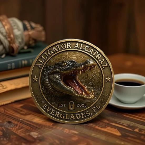 Crocodile Challenge Coin Heavy Duty Alloy Carved Crocodile Souvenir Coin