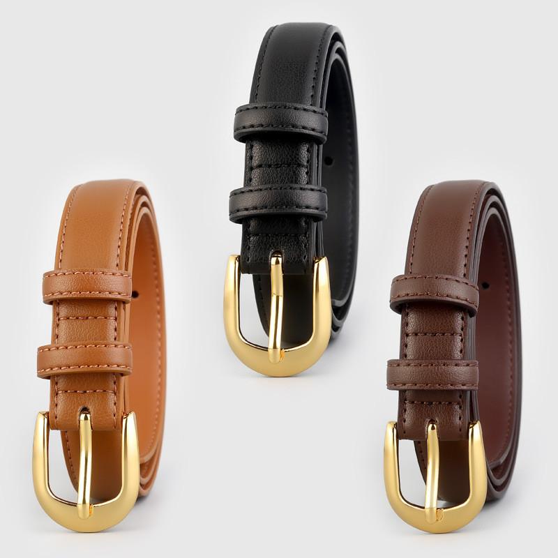 Classic Leather Womens Belt With Alloy Buckle For Casual And Business Wear