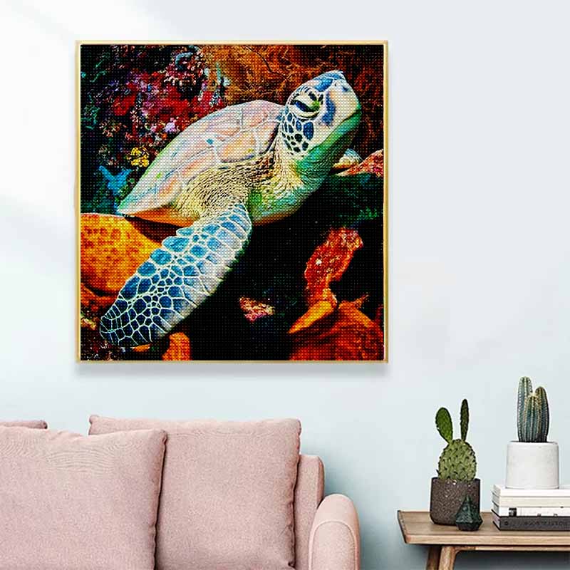 New Arrival 5D DIY Full Circle Diamond Painting "Turtle" Embroidery Cross Stitch Home Decor Gift