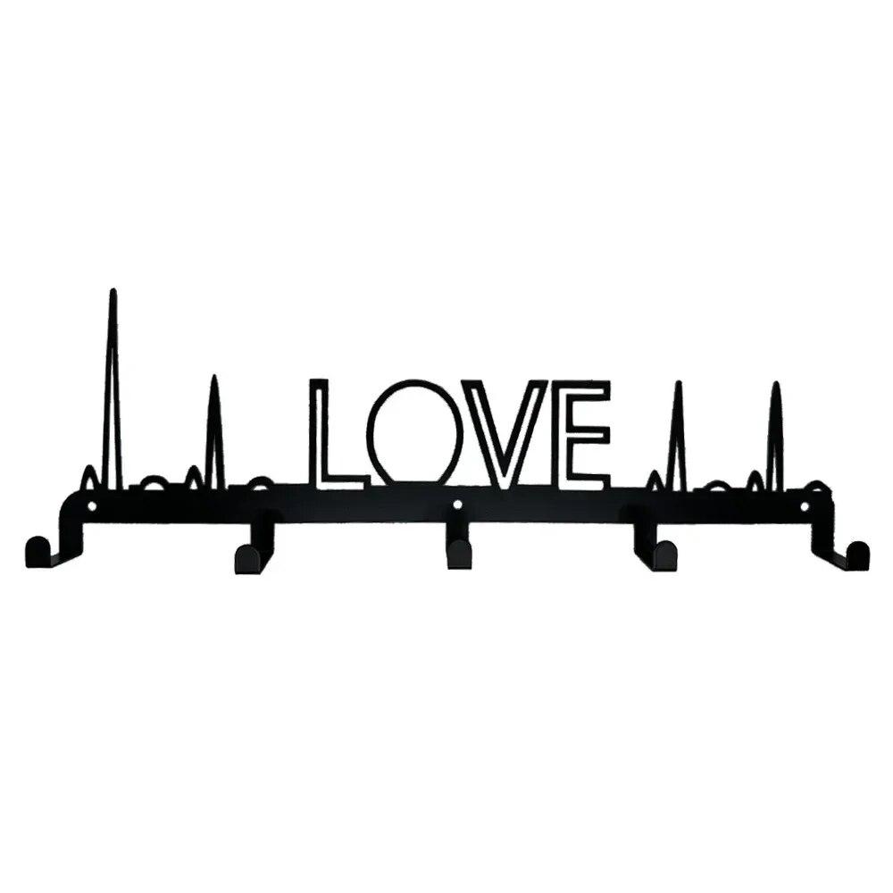 

Держатель для ключей с электрокардиограммой Love, металлическая настенная стойка, крючок, настенная подвесная стойка для хранения, бытовая вешалка для пальто, вешалка для полотенец