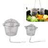2pcs Mesh Tea   Stainless Steel Tea Strainer with   Hook Chain for Spice Soup Tea Herbs