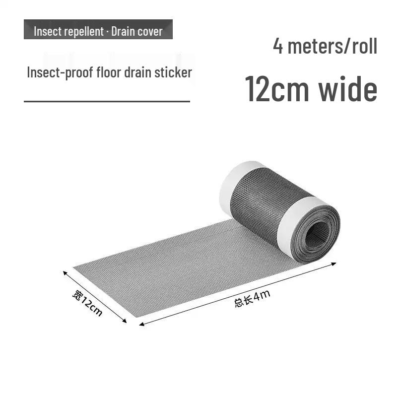 Self-Adhesive Cuttable Floor Drain Filter: Rectangular Hair Clog Prevention & Insect-Proof Sticker for Bathroom.