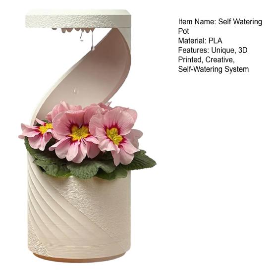 Cloud Watering Planter with Hidden Drainage Tray Self Watering Planter with Slow Drip Rain Effect Modern Desktop Flower Pot for Succulents Herbs Home
