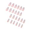 24 Pieces Ballet Press on Nail Glitters French Tips Designs Glossy Full Cover Artificial Nail for Women Nail Accesories