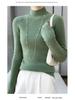 Women’s 2025 Autumn/Winter Pure Wool Sweater, Half-High Neck, Ribbed, Slim-Fit, Figure-Flattering with Cashmere Inner Layer