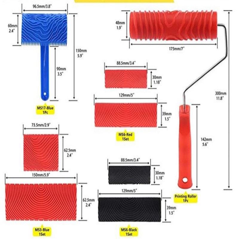 Wood Grain Tool Set for Imitation Paint Application on Furniture and Surfaces