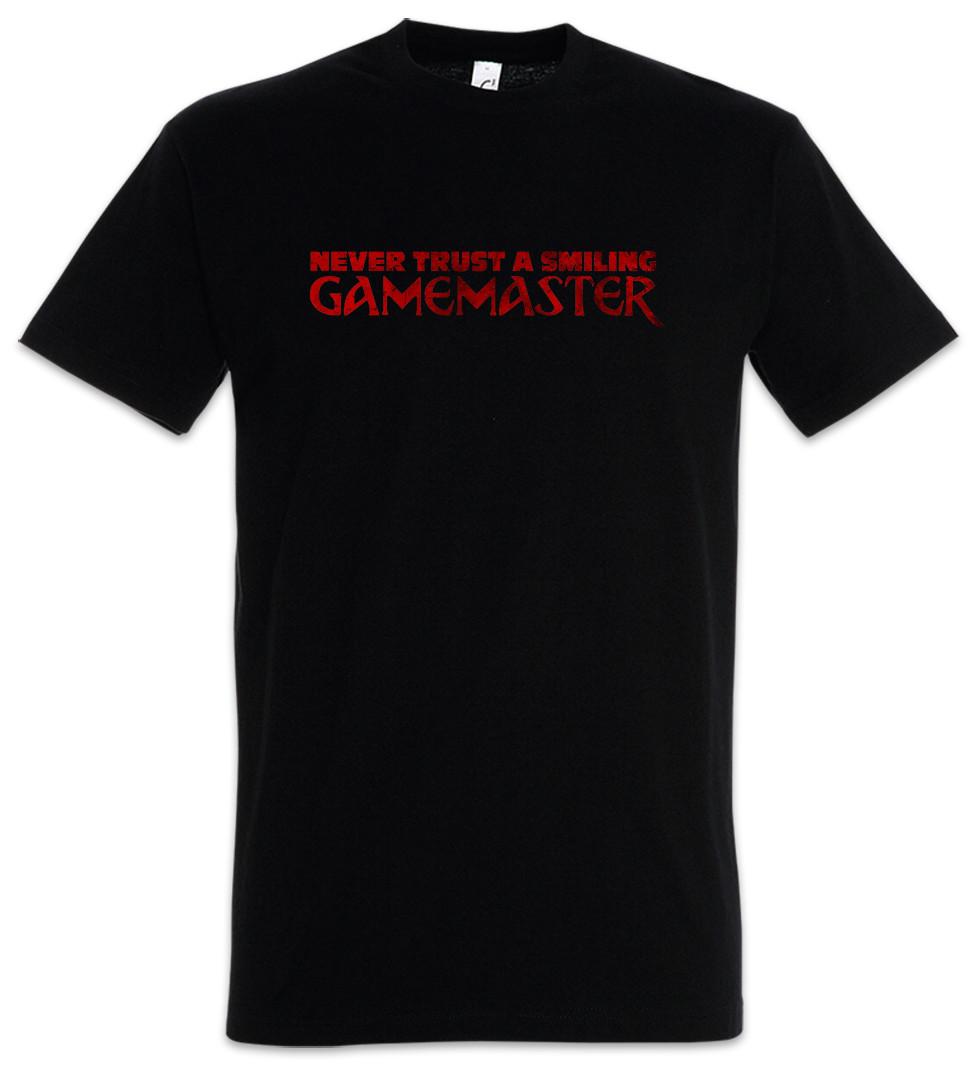 Never Trust A Smiling Gamemaster T-Shirt Pen Paper Fun Geek Nerd RPG LARP M