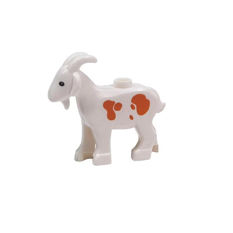 MOC City Animal Building Blocks Goat Wolf Penguins Eagle Goat Rabbit Pet Cat Dog Dairy Cattle Accessories Mini Bricks Toys Gifts