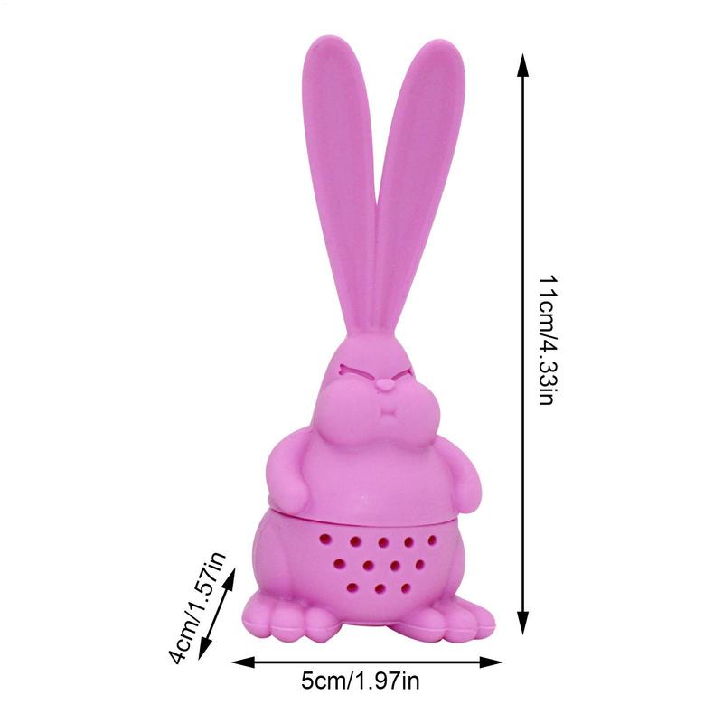 1pcs Bunny Tea Strainer Angry R Abbit Silicone Tea Brewer Loose Tea Infusers Strainer Cute Tea Infuser Household Afternoon Tea