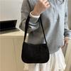 Women S Corduroy Baguette Bag Casual Solid Color Shoulder Handbag