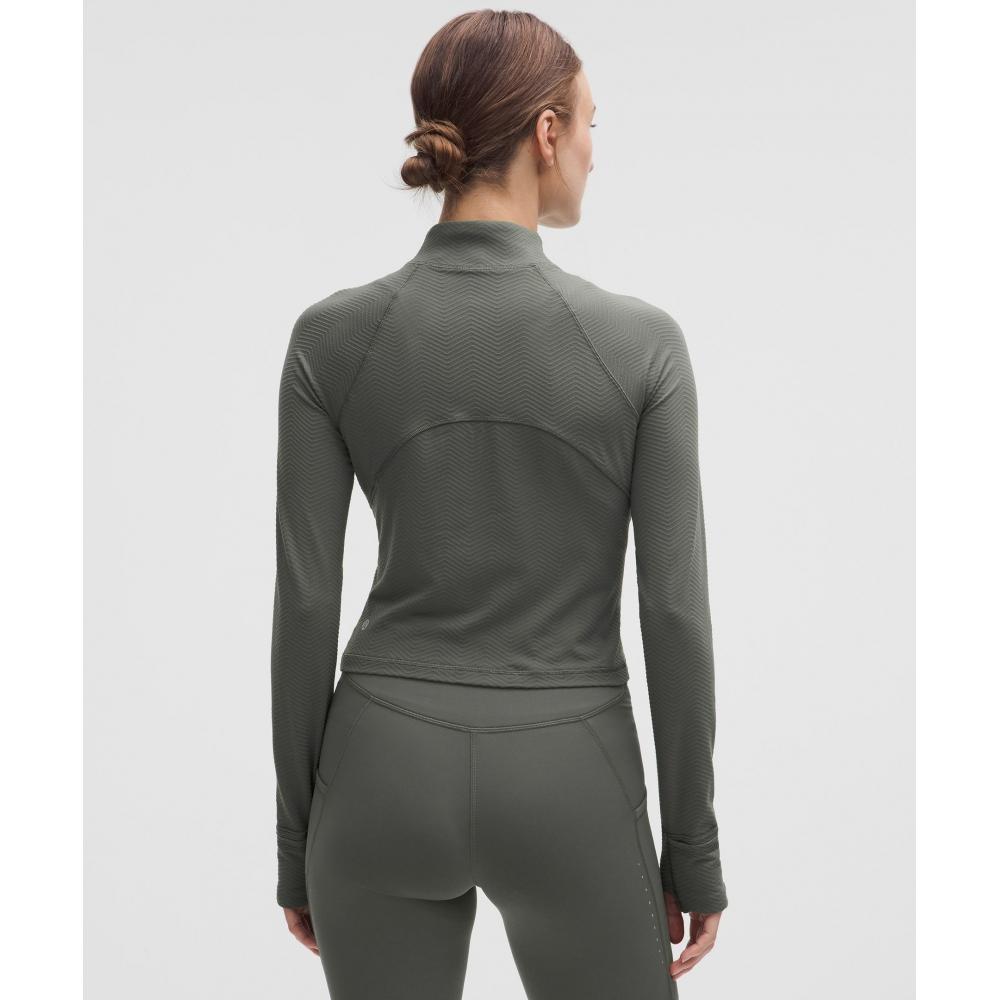 Lululemon It S Rulu Cropped Half Zip  Chevron Updated Palm Deco