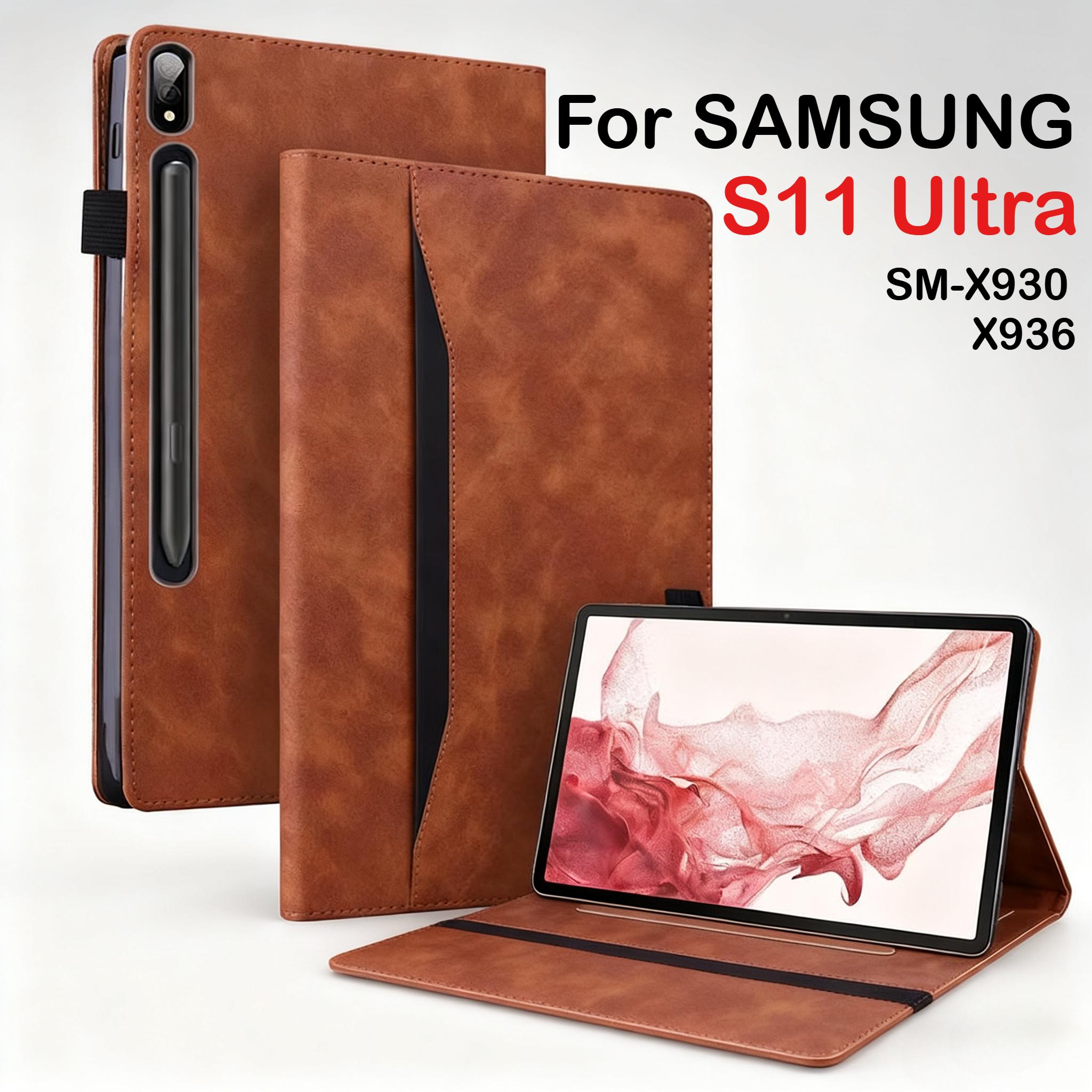 Leather Tablet Case for Samsung Galaxy Tab S11 Ultra SM-X930 X936 S10 Lite FE Plus 13.1 2025 14.6   with Card Slot Stand Funda