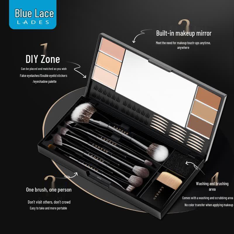 Lades Professional Makeup Brush Set with Portable Case