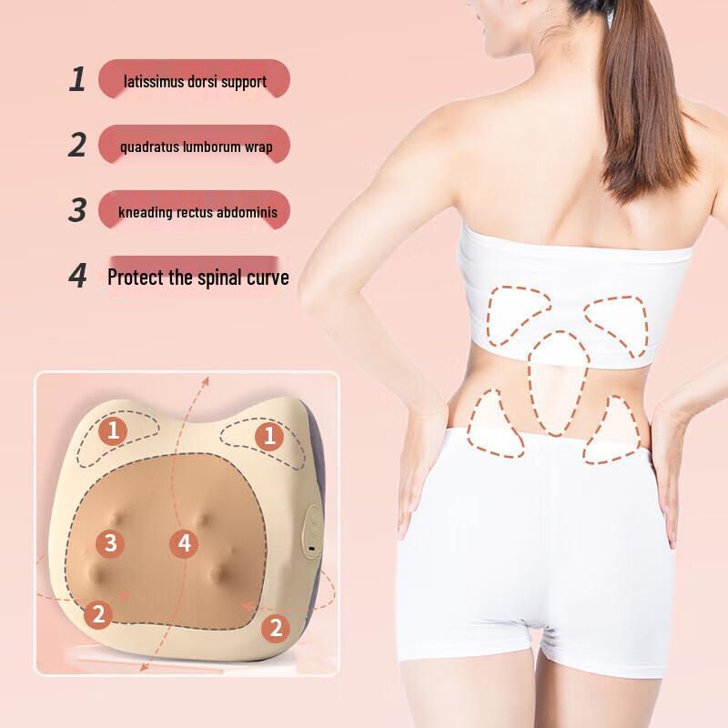 ODINK Lucky Cat Lumbar and Neck Massage Cushion