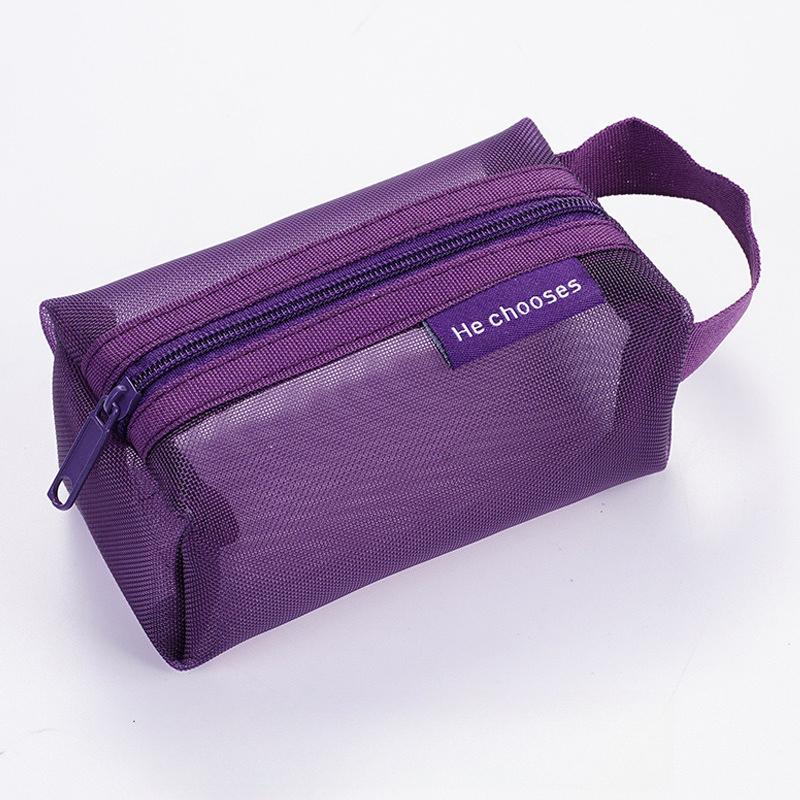 New Minimalist 3D Square Mesh Coin Purse for Women Large Capacity Key Card Holder Transparent Storage Bag