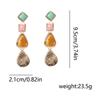 Bohemian Colorful Resin Pendant Earrings For Women Luxury Crystal Geometric Long Tassel Drop Earrings Statement Jewelry Gifts