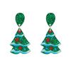 European & American Christmas Tree Acrylic Earrings - Cute, Versatile Holiday Party Accessories