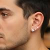 Stud Earrings for Women,18K Gold Plated CZ Set of 5 | Princess Cut Cubic Zirconia,Hypoallergenic Earrings,Earrings for Men and Women,Everyday Studs