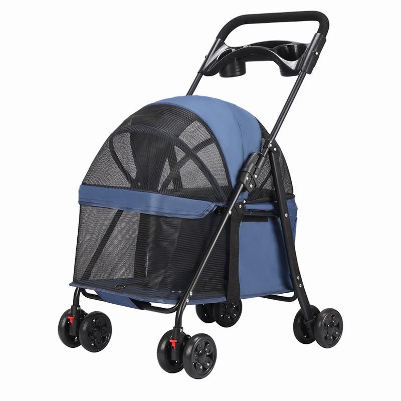 Foldable Pet Stroller Cat Small Dog Cart Puppy Kitten Teddy Car Outdoor Lightweight Folding Pet Stroller
