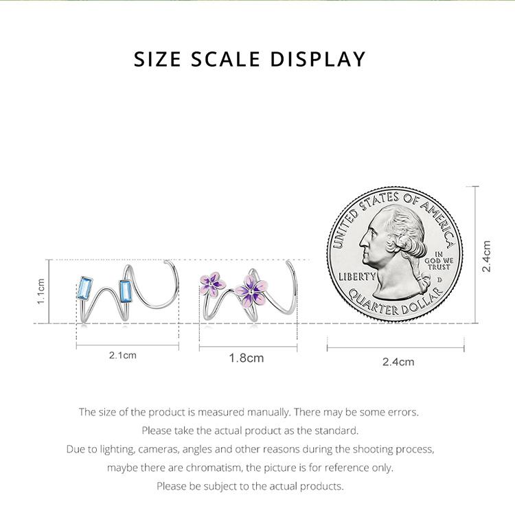 Bamoer 925 Sterling Silver Simple Style Blue Gemstone Ear Hooks for Women Trendy Geometric Studs Fine Jewelry Party Gift