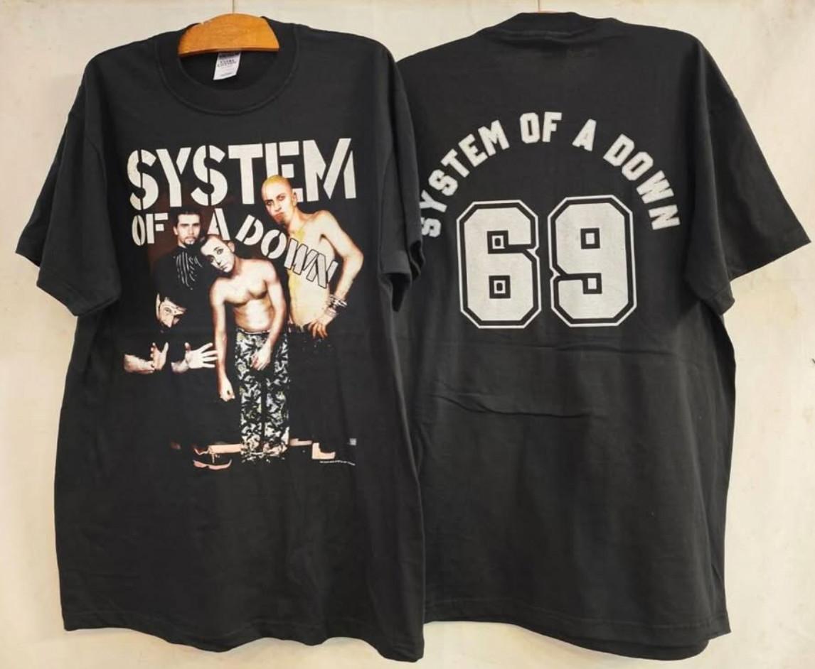 SYSTEM OF A DOWN 69 Vintage 90s Nu Metal Band Promo Gildan Sz.L T-Shirt REPRINT L
