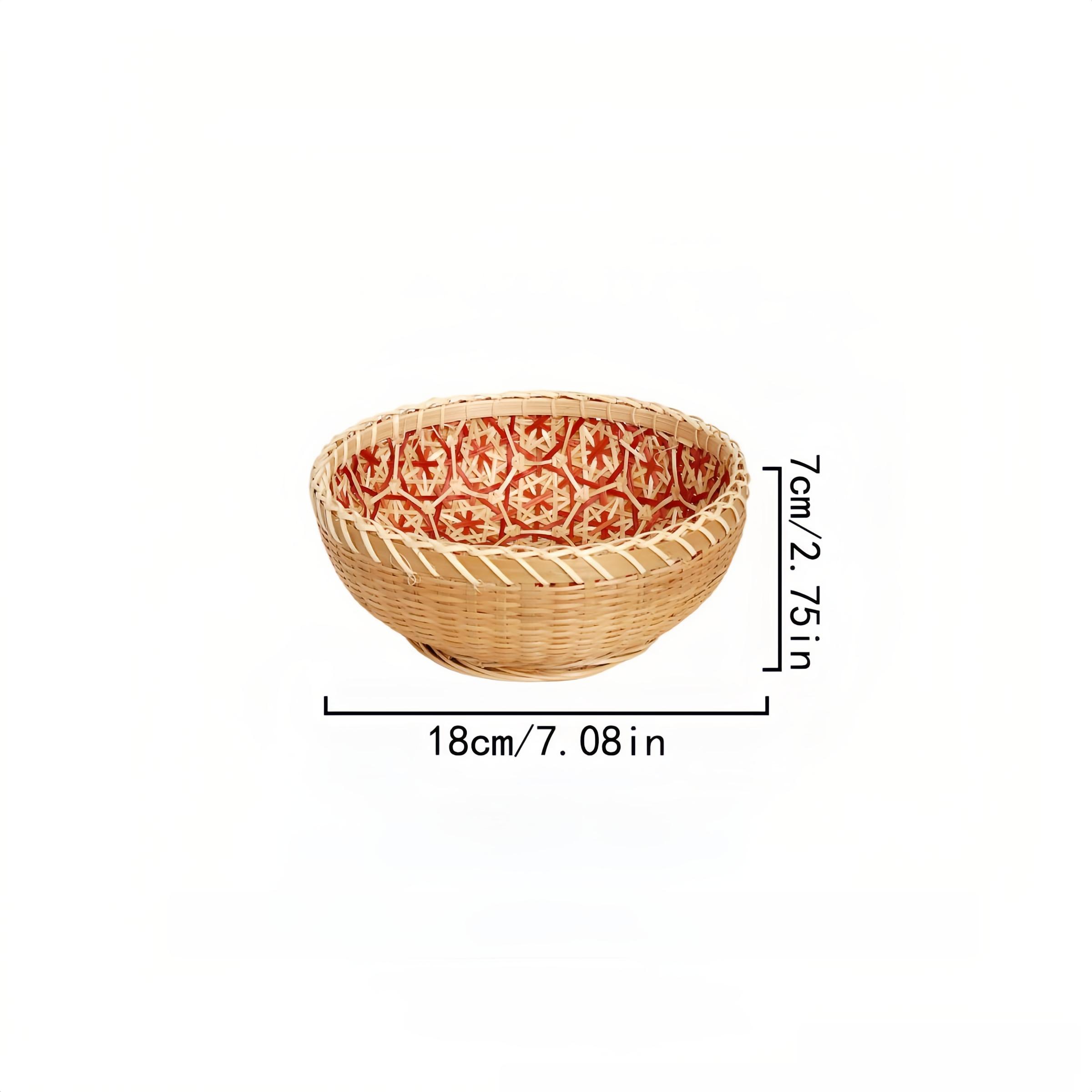 

Корзина ручной работы, корзина для хранения фруктов, бамбуковая корзина, декоративная корзина для дома, украшение для кухни, корзина для хранения