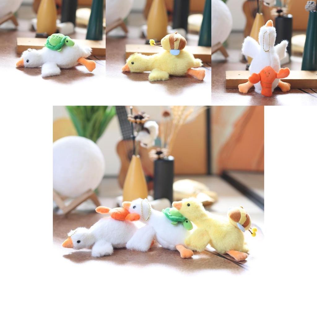 Plush Goose Stuffed Animal Keychain Backpack Charm Detachable Pp Cotton Nursery Decor Gift For Kids