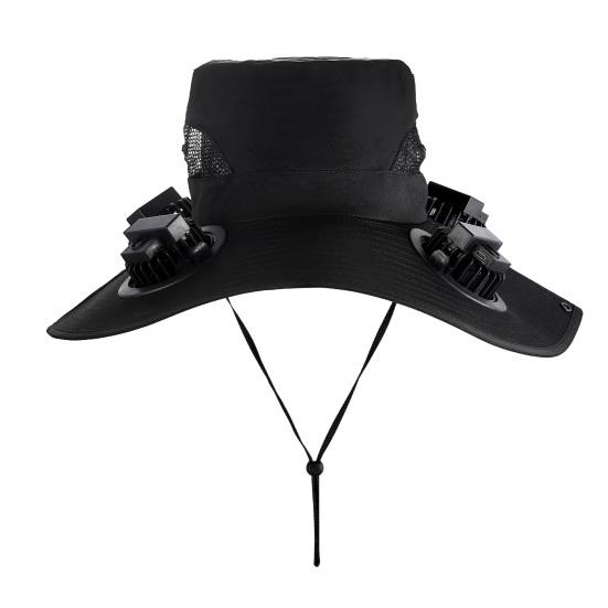 Sun Hat Unisex Ventilated Bucket Hat with Built-in Battery Panel Adjustable