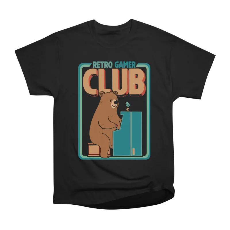 Men Casual Shirts Short Sleeves RETRO GAMER Tees Oversized T-shirts S чёрный
