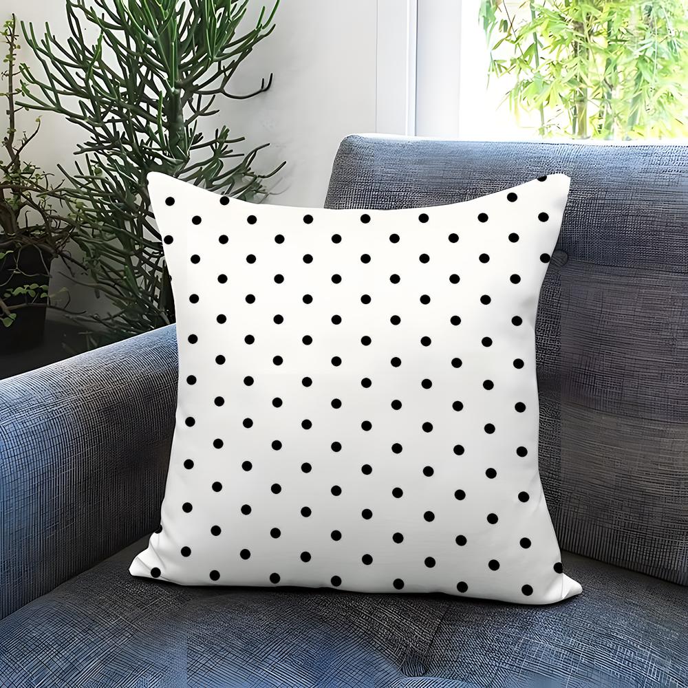Polka Dots Cushion Cover Comfortable Reversible Pillow Cover Ideal for Car Sofa Bedroom Beyond
