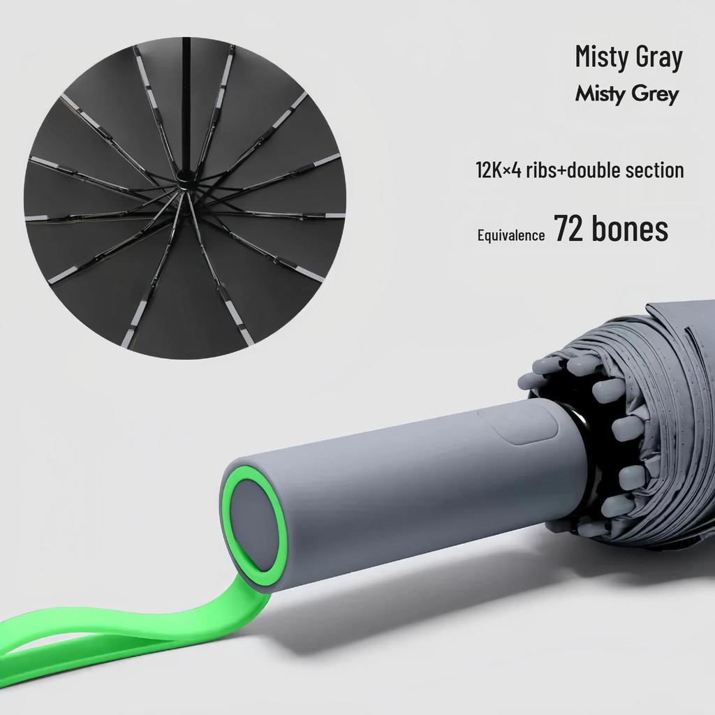 72-Rib Automatic Windproof UV Protection Umbrella: Extra Large, Foldable, Rain or Shine